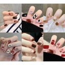 6パック(144個入り)ネイルチップ 人気 和風 NIUANIUA ファッション ネイル つけ爪 かわいい ネイルチップ 付け爪 ネイルセット ネイルファイル付き 女性用 ファッション ネイル (アンバー&レッド)