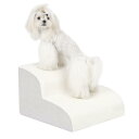 Uross犬用階段小型犬用-犬用階段ソファー用スロープ、犬がベッドに乗るための高密度フォームペットステップ階段、関節痛犬用2段猫用ステップスロープ(ベージュ)