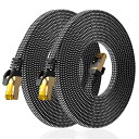 BUSOHE LANケーブル 3-meters 2本セットCat-8 インターネットケーブル 40Gbps 2000MHz RJ45 コネクタ付き ギガビット ...