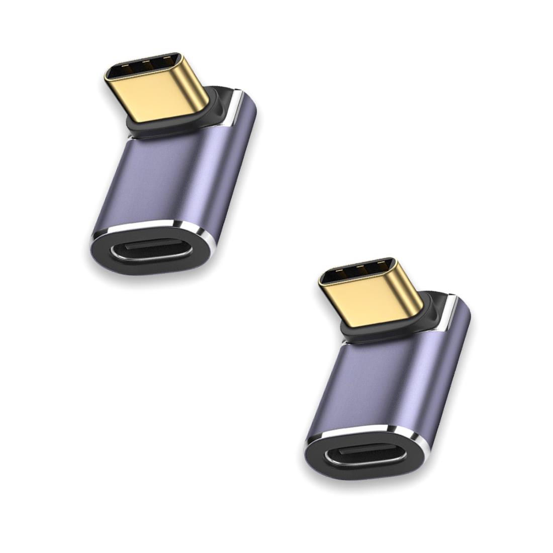 usb変換アダプター usb c l字 タイプcアダプタ 2個セット 40Gbps高速転送 PD 100W/5A急速充電 8K@60Hz映像出力 usb-c l字 タイプc l字アダプター USB Cコネクター ドライブレコーダー、Thunderbolt 3、Mac Book Pro、Nintendo Switch、Nexus 6P 5XなどのType Cデバイスに対応