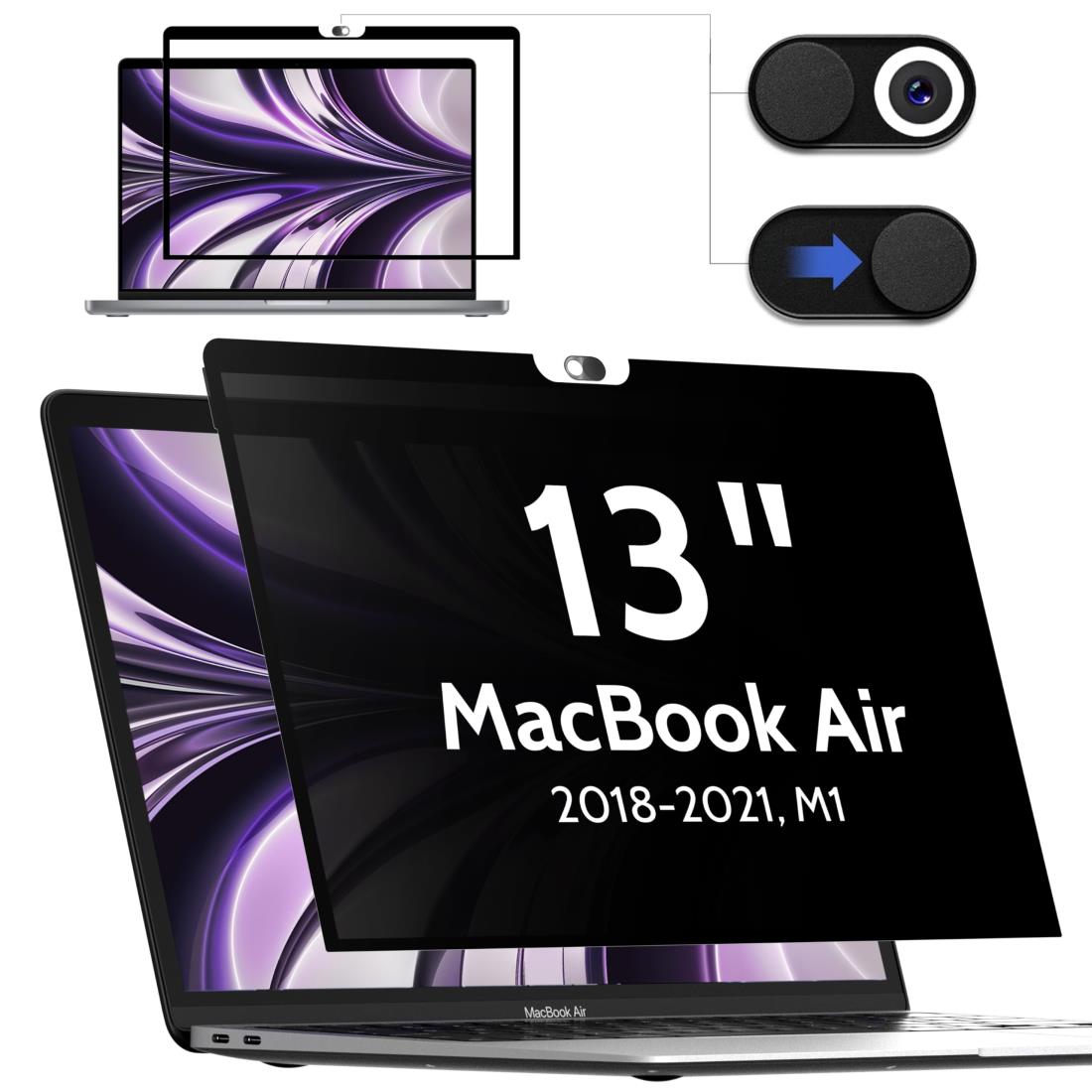 MacBook Pro 13 / MacBook Air 13 インチ用 覗き見防止フィルター 粘着式 プライバシーフィルター のぞき見防止 フィルム 反射防止 ブルーライトカット 傷防止 (MacBook13 インチ)