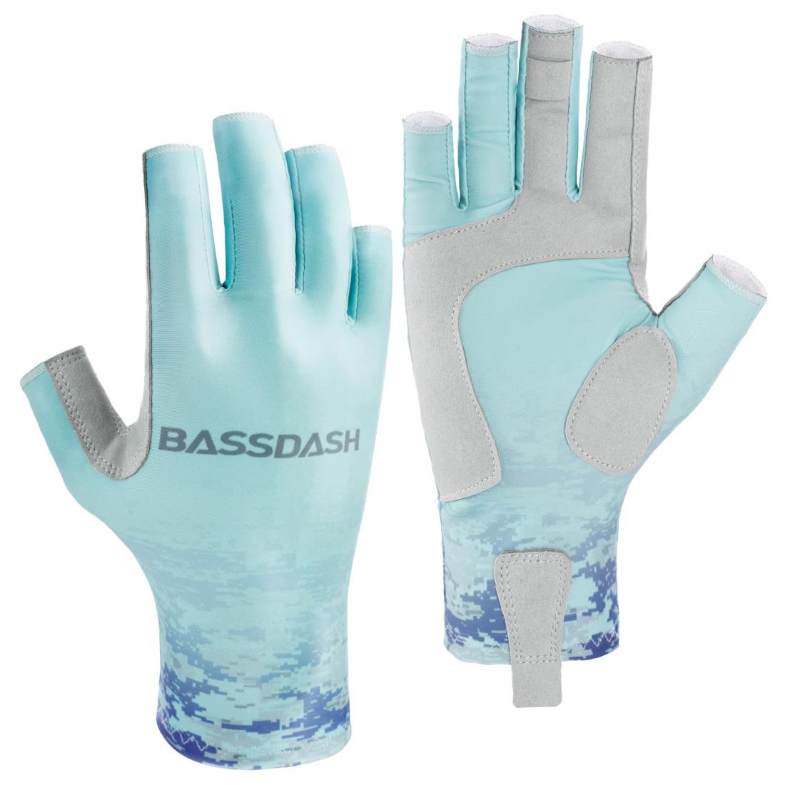 Bassdash(バスダッシュ) 釣り グローブ レディース UPF 50+ UVカット 釣り手袋 日焼け防止 速乾 3/4フィンガー フィッシンググローブ (海の波デジタルグラデーション, S)のサムネイル