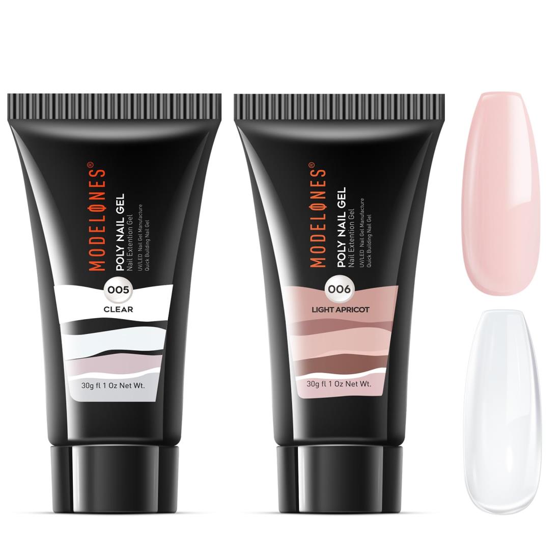 modelones ジェルネイル ポリネイルジェル カラージェル 長さだし 60g エクステンションジェル ジェル ポリッシュ二つ色セット