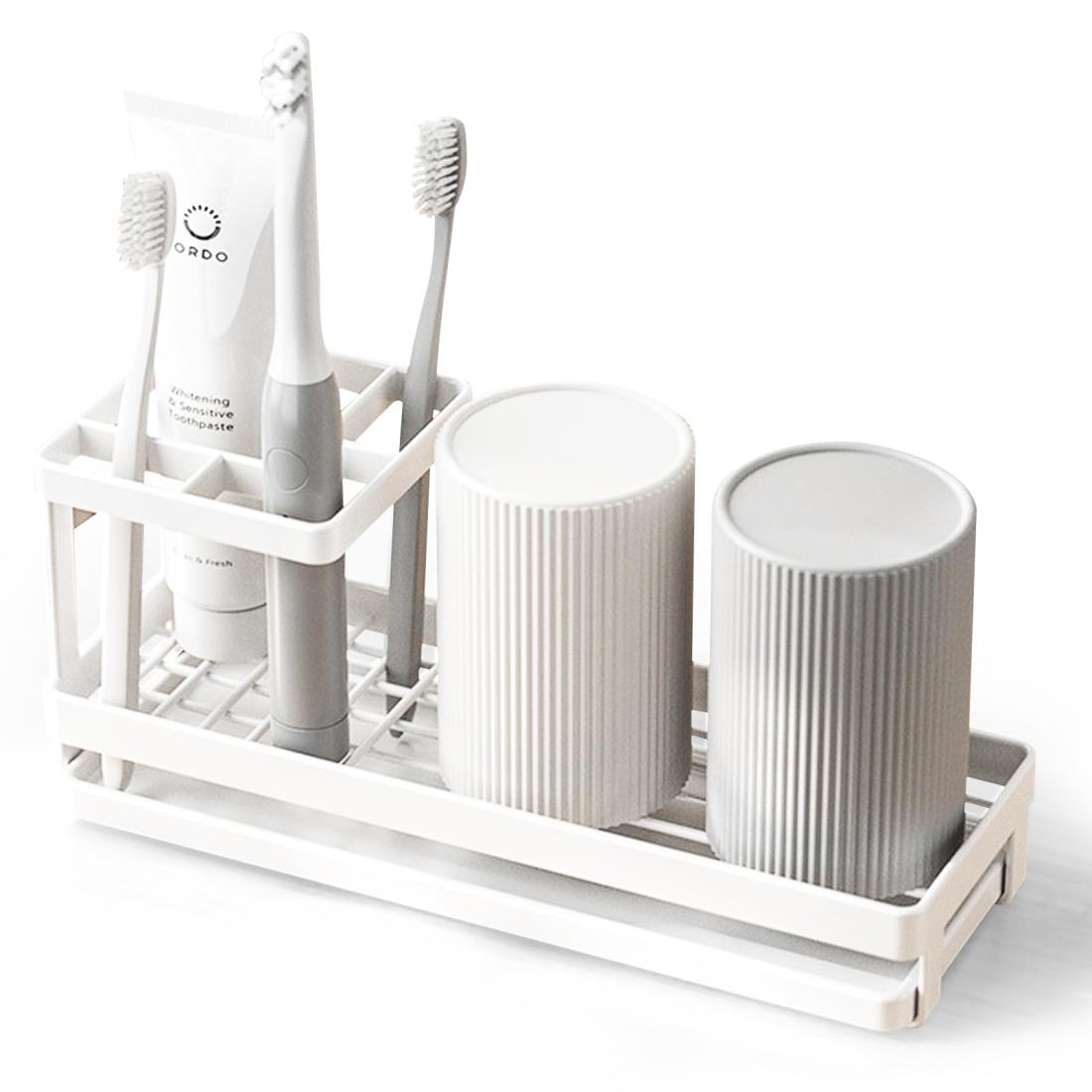 歯ブラシスタンド 置き型 防錆 歯ブラシホルダー 大容量 歯ブラシ立て 洗面台 歯ブラシ置き 水切り 歯..