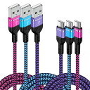 USB Type C ケーブル 【1.83m 3本*3色】 iPhone 15充電ケーブル 3A急速充電 QC3.0対応 タイプc充電ケーブル 高耐久 ナイロン iPhone 15 15Plus 15Pro 15Pro Max,Xperia XZ XZ2 XZ3, Galaxy A20 A21 S10 S10+などのType -C機器対応