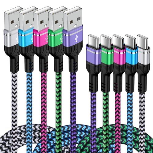 USB Type C ケーブル 【1.83m 5本*5色】 iPhone 15充電ケーブル 3A急速充電 QC3.0...