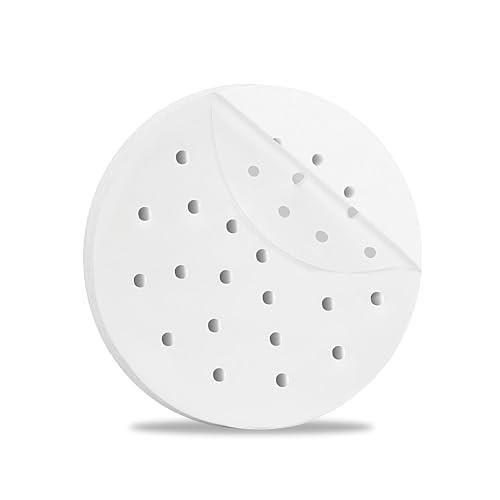 Topatrol せいろシート セイロ シート 蒸籠シート ペーパー 蒸し器シート 直径10/15/18/20/22/24/26cm 100枚入り 中華せいろ蒸し器用紙 使い捨て 丸型 穴 あき くっつきにくい セイロ用紙 料理用クッキングシート 家庭 業務用 (円形（約18cm）)のサムネイル