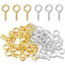 ネジヒートン 約100本 4*8mm セット ホットトンUV樹脂パーツ ネジ イック 金具 DIY材料 工作部品 工作用品 金具小物 (金色+銀色)