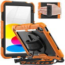Timecity iPad 第10世代 ケース (2022)対応 耐衝撃 iPad 十世代 10.9インチ ケース 360度回転スタンド 保護フィルム付き 傷つけ防止 頑丈 耐久性 ハンド&ショルダーストラップ付き ペン収納 肩掛け 多機能 工事 現場 子ども iPad 第十世代 ケース 落下保護 1メートルテスト