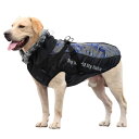 犬服 冬 トラクション一体型服 大型犬 中型犬 向け ダウンベスト風ジャケット 袖なし 着脱簡単 コート スキースーツ 洋服 パーカー 寒さ対策 雪对策 防寒着 防水 防風 暖かい 户外 お散歩 反射ブルー XL