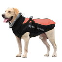 犬服 冬 トラクション一体型服 大型犬 中型犬 向け ダウンベスト風ジャケット 袖なし 着脱簡単 コート スキースーツ 洋服 パーカー 寒さ対策 雪对策 防寒着 防水 防風 暖かい 户外 お散歩 レッド XL