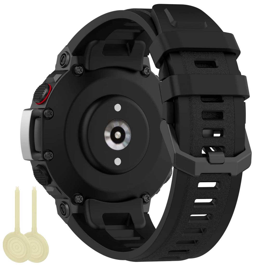 [Miimall] 対応Huami Amazfit T-Rex 2 シリコンバンド Huami Amazfit T-Rex 2 TPUバンド シリコン 快適なデザイン シンプル 簡単取付 Xiaomi（シャオミ） Amazfit T-Rex 2 スマート ウォッチ 対応バンド(ブラック)