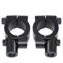 YFFSFDC バイク ハンドル 22mm 汎用 ミラー ホルダー マウントホルダー アダプター クランプ 自転車 ハンドル 2個セット (ブラック 10mm 正ネジ)