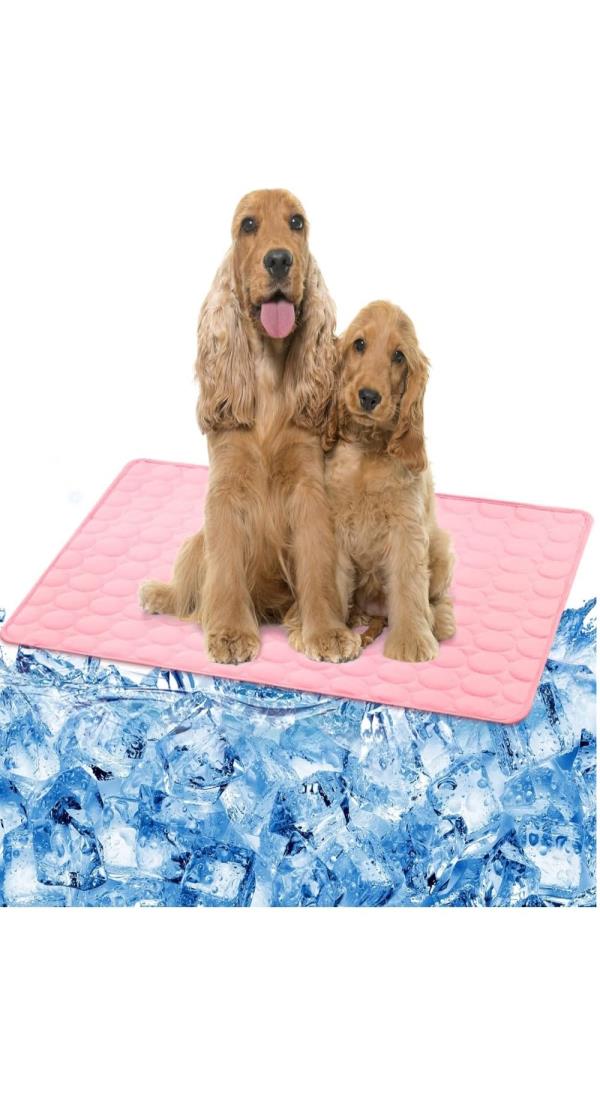 YFFSFDC ペット ひんやりマット 犬 猫 クールマット 40×50cm 夏 ひんやり 冷却 マット 涼しい 熱中症 熱さ対策 接触冷感 犬用 猫用 ベッド グッズ(ピンク)