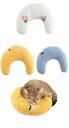 YFFSFDCあごのせ猫枕 3点セット猫のU字型枕 ペット枕 クッション月の形 快適 寝心地 ペット枕 月の形 快適 寝心地 ペット枕 プレゼント用 ペット用