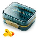 ピルケース 防湿 密閉 薬ケース 小型 サプリメントケース サプリケース 小分け 携帯用 持ち運び 旅行 トラベル(ブルー)
