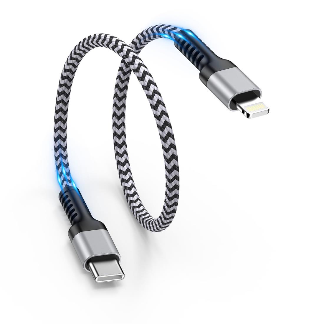 GAEF タイプC ライトニングケーブル PD iPhone 充電ケーブル 短い 0.3m MFi認証 25...