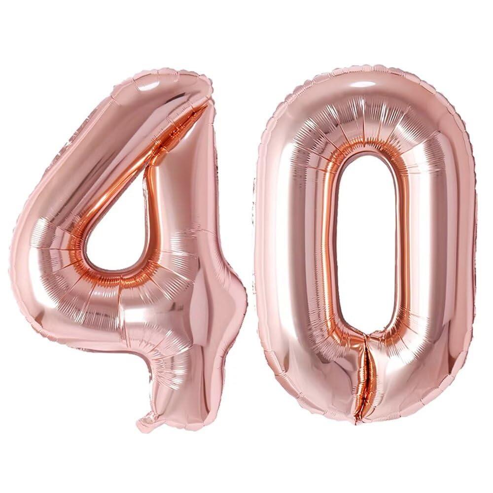 Vthoviwa 32インチ バルーンアルミ40 ヘリウム風船 数字バルーン40ローズゴールド 0123456789,10-19,20-29,30,40,50,60,70,80,90,100 誕生日 カーニバル 飾り付け記念日パーティー装飾ローズゴールド40 男女兼用 大きい しじヘリウム