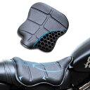 バイクシートクッション【2024-新登場-レザー生地】 Tomistan ゲルクッション レザー レザー製快適 衝撃吸収 お尻の痛み軽減 3Dメッシュシートカバー 人間工学 快適なツーリング 断熱 日焼け止め 濡れ防止 換気 バイク シートカバー (前席用-M)
