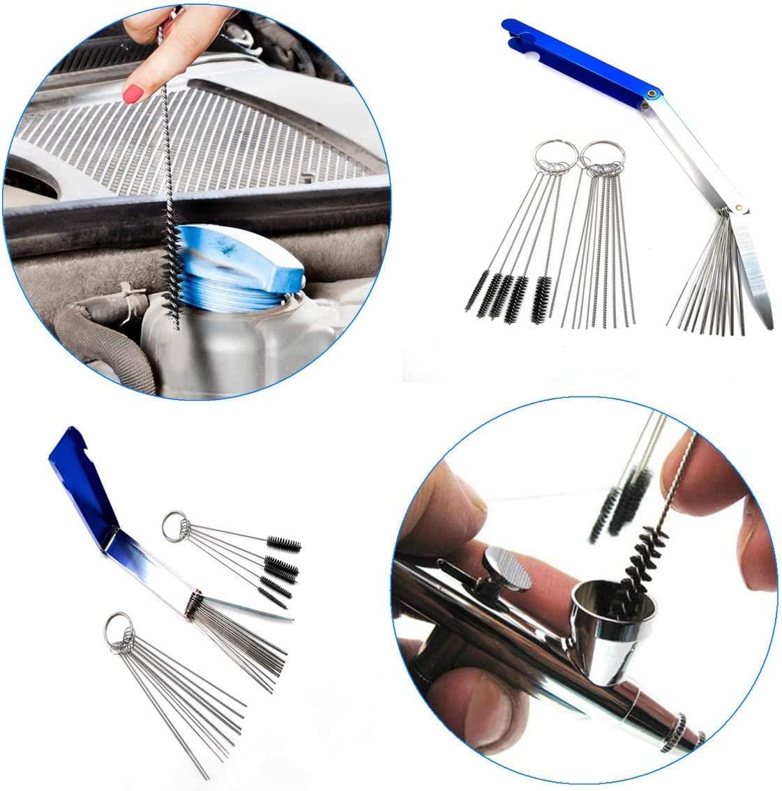 TAORAYO キャブレター 掃除 清潔ツール 28点セット キャブレタークリーナー メンテナンス用品 13本クリーニングワイヤー+10本 クリーニング針+5本ワイヤブラシ 空圧工具 刈払機 トーチノズルの清掃用 オートバイATV適用