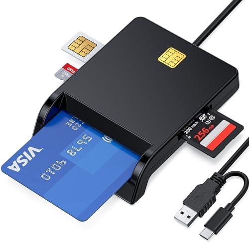 RayCue 接触型多機能カードリーダー 4IN1 マイナンバーカード対応 ICカードリーダー SDカードリーダーUSB-A/C両対応 マルチカードリーダー マイナポイント申請 確定申告 国税電子申告 納税システム e-Tax対応 windows 11/10/8/7/XP・Mac対応 日本語説明書付き