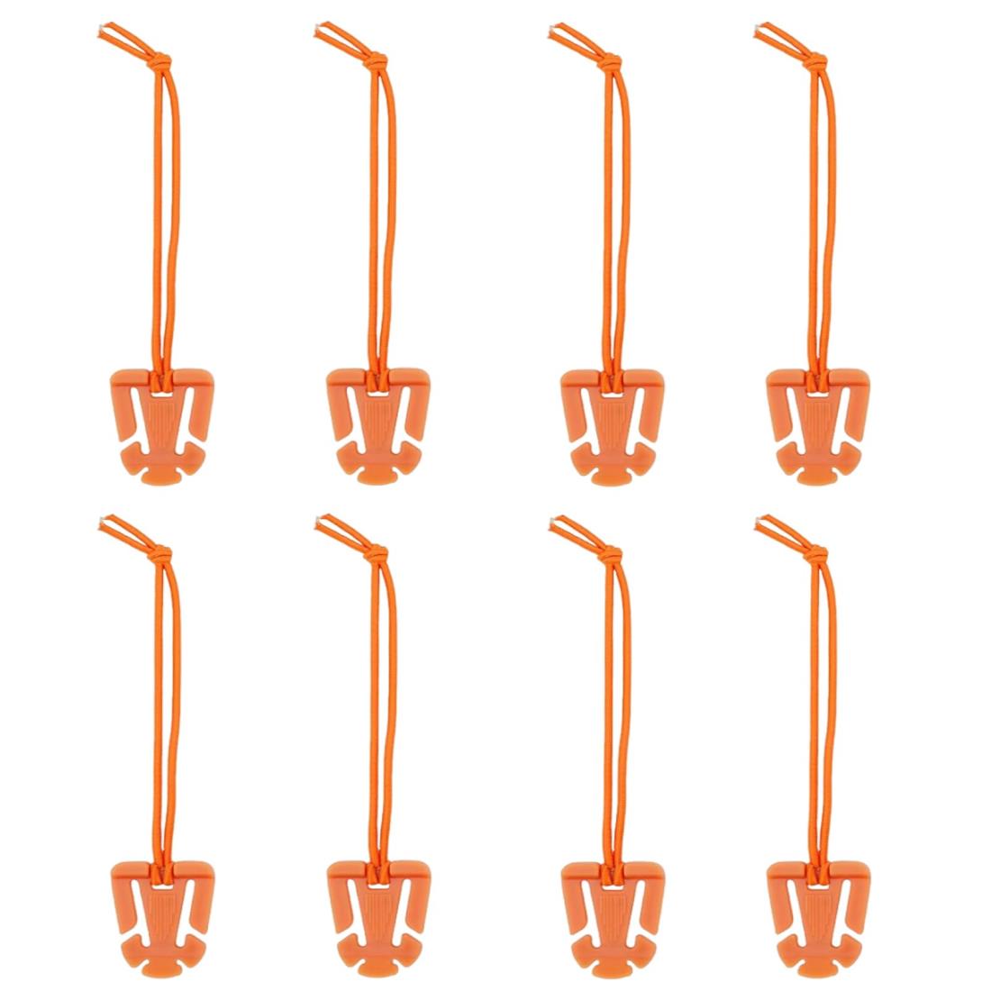 楽天PS-Direct[サムコス] バックル クリップ 8枚セット リュック紐 ゴムひも付き 便利グッズ ウェブドミネーター ベルト調整 ウェビング固定 バックパック用 アウトドア用 （オレンジ）