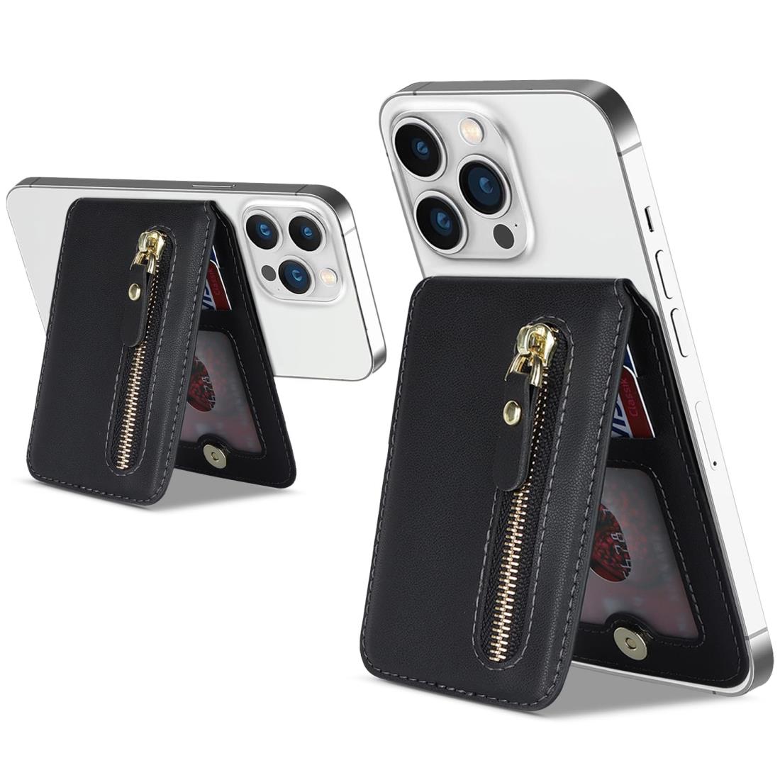 Havaya magsafe 小銭 入れ magsafe カードケース マグネット内蔵 ジッパー 薄型 iPhone 15 Pro Max/15 Pro/15 Plus/15、iPhone 14 Pro Max/14 Pro/14 Plus/14、iPhone 13 Pro Max/13 Pro/13/13 Mini、iPhone 12 Pro Max/12 Pro/12/12 Mini-ブラック