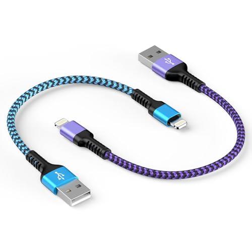 iPhone 充電ケーブル 短い 0.3M /2本 ライトニングケーブル MFi 認証 急速充電 &高...