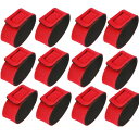 Raatel ロッドベルト 12本セット 保護ベルト 結びバンド 釣り竿 (レッド)