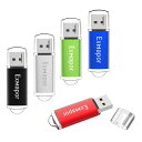 5個セット 1GB USBフラッシュメモリ Exmapor USBメモリ キャップ式 五色(赤、黒、銀、緑、青)(2)
