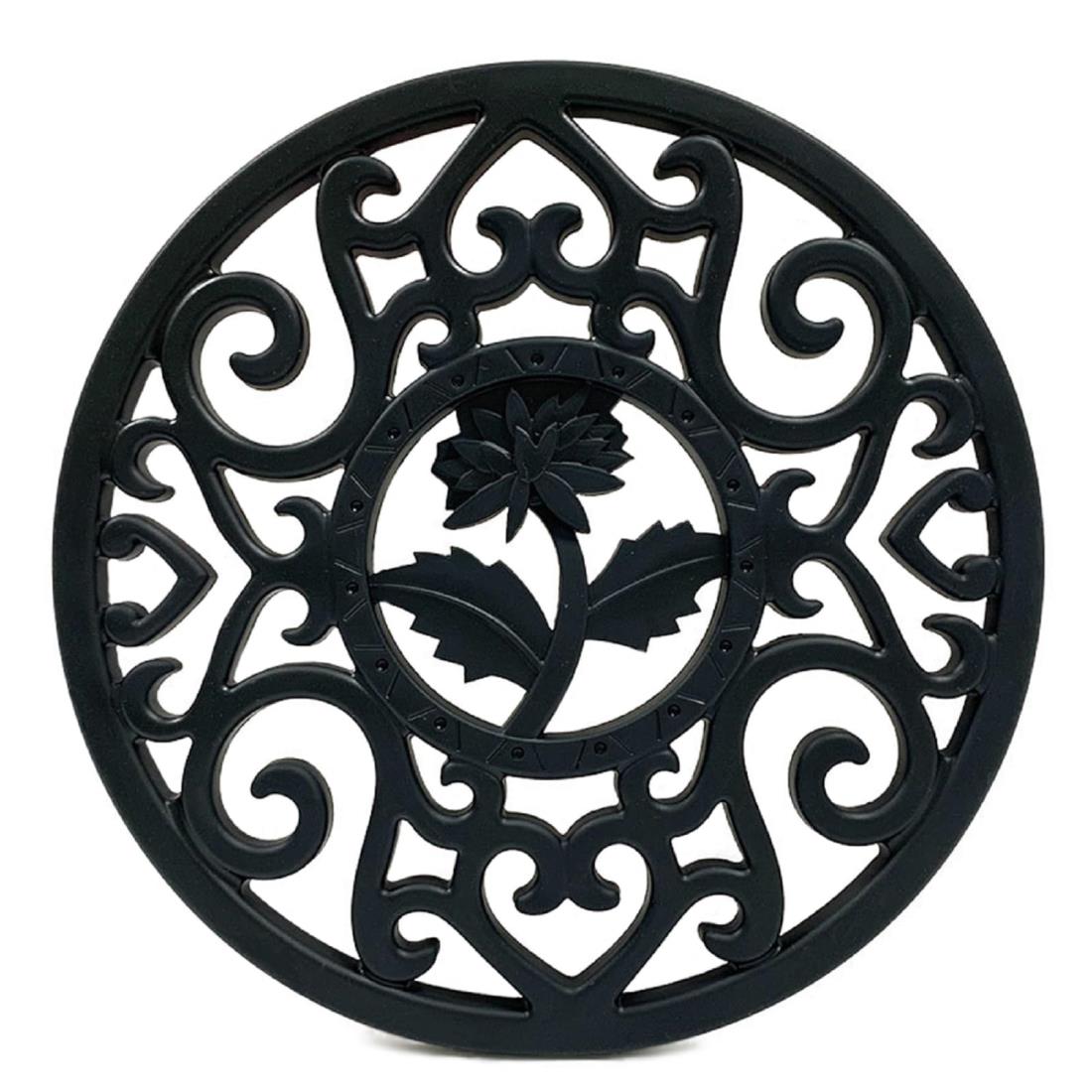 HwaGui 鉄器 鍋敷 釜敷き 鍋敷き 鋳鉄 釜敷 急須置き 瓶敷き 調理器具 鉄器(花柄型)