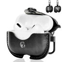 AIYYXX AirPods Pro ケース レザー 第1世代/ 第2世代 エアーポッズプロケース 男女兼用 イタリアンレザー airpods pro ケース 革 高級本革 PUレザー 全面保護 フロントLEDライトが隠れない ワイヤ レス充電に対応 衝撃吸収保護カバー(ブラック)(2)