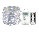 LEDイルミネーションライトAyasoon ジュエリーライト 100球 10m 電池式 リモコン付 8パターン 点滅 点灯 タイマー機能 防水 防塵仕様 屋外 室内 ガーデン 正月 クリスマス 飾り ストリングライト (ホワイト)
