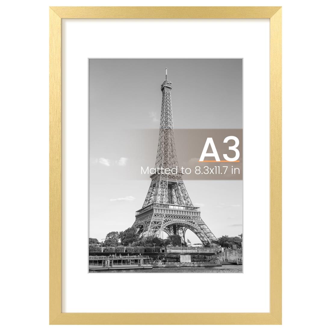 upsimples 額縁 軽量額縁 A3 壁掛け フレーム ブラックブラケット付き