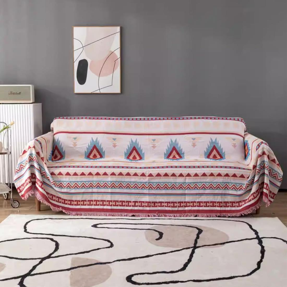 CHOZAN マルチカバー ソファーカバー 北欧 リバーシブル 多機能 ブランケット レジャーシート 毛布 ラ..