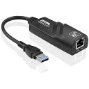 有線 LAN アダプター USB3.0 RJ45 イーサネット アダプター USB3.0 to RJ45 ギガビットイーサネット コネクター(オス→メス)10/100/1000Mbps 高速 ブラック 互換MacBook Pro MacBook Air ChromeBook Switchなど 互換Windows MacOS ChromeOS Linuxなど