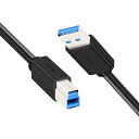 USB3.0 プリンタ ケーブル USB3.0 A → USB3.0 B 変換 ケーブル 高速転送 1.8m ブラック 互換プリンタ ハードディスクボックス Blu-ray光学ドライブ スキャナ カメラなど