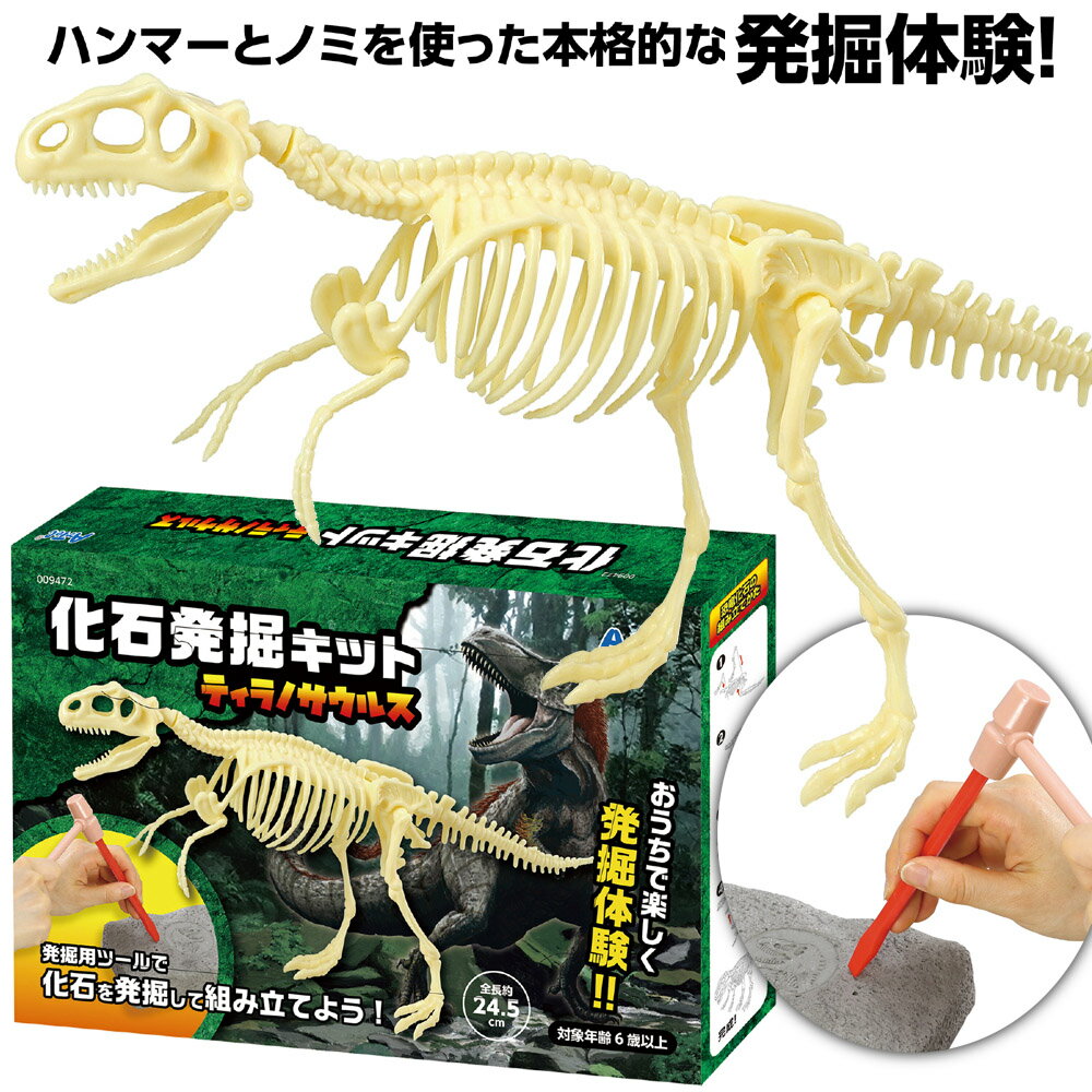 乐天商城 - 化石発掘キット ティラノサウルス 骨格 自由研究 夏休み 宿題 理科 教材 小学生 子供 プレゼント ラッピング無料 簡単 楽しい 実験 手作り キット 粗品 景品 お配り