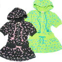 **【メール便送料無料】Purimini★リボン総柄ハーフジップワンピース《90cm 100cm 110cm 120cm 女児》