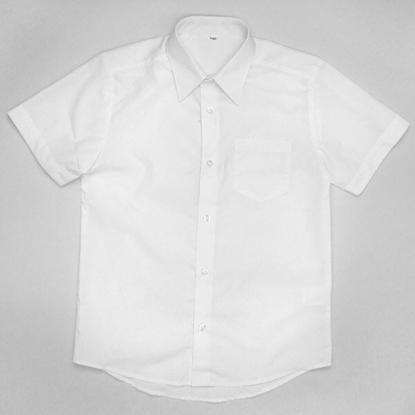 P’s Parkの【メール便OK】形態安定加工で手間いらず!! 男子 白 半袖 スクールシャツ ワイシャツ カッターシャツ 《130cm 140cm 150cm 160cm 170cm 男の子》｜アングル2