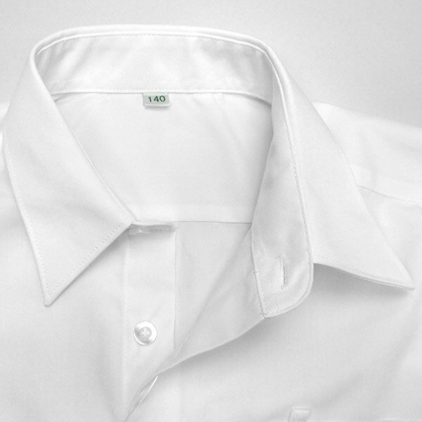 P’s Parkの【メール便OK】形態安定加工で手間いらず!! 男子 白 半袖 スクールシャツ ワイシャツ カッターシャツ 《130cm 140cm 150cm 160cm 170cm 男の子》｜アングル3