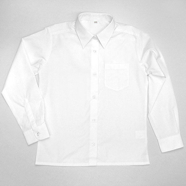 P’s Parkの【メール便OK】形態安定加工で手間いらず!! 女子 白 長袖 スクールシャツ カッターシャツ 新年度 新学期 入学 小学校 小学生 入学式 卒業式 《130cm 140cm 150cm 160cm 170cm 女の子》｜アングル2