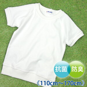 【送料無料】丸首 白 ラグラン 半袖 体操服 抗菌防臭加工 《110cm 120cm 130cm 140cm 150cm 160cm 170cm 男児 女児 男の子 女の子》