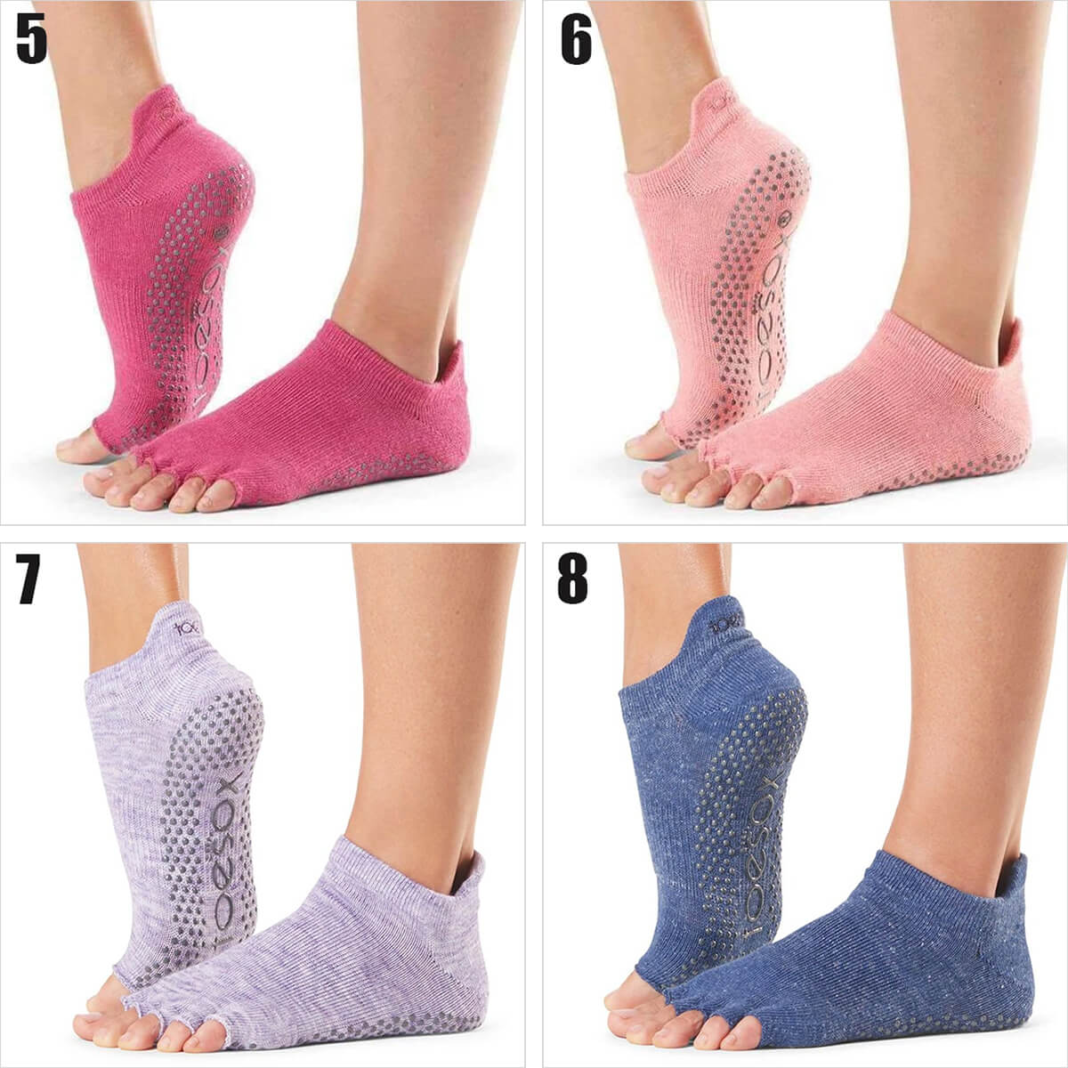 ToeSox 靴下 Half-Toe ローライズ 滑り止め付き 5本指ソックス つま先無し