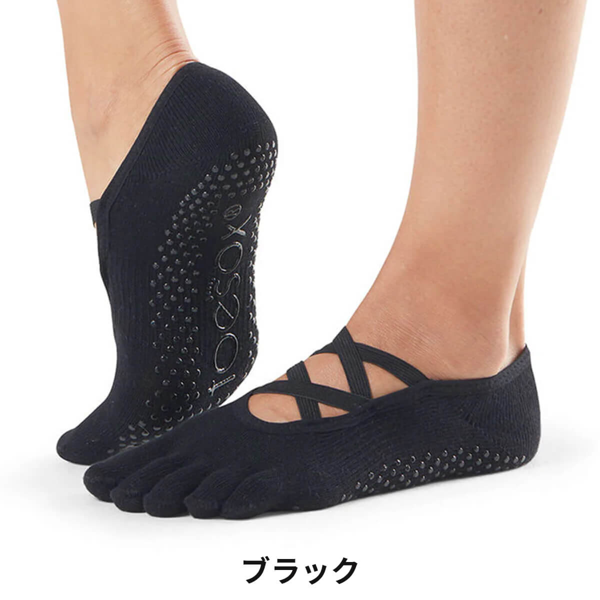 ToeSox 靴下 FULL-TOE-ELLE Sサイズ Mサイズ ヨガ 靴下 滑り止め付き つま先あり 五本指ソックス レディース くつぶし 日本正規代理店品