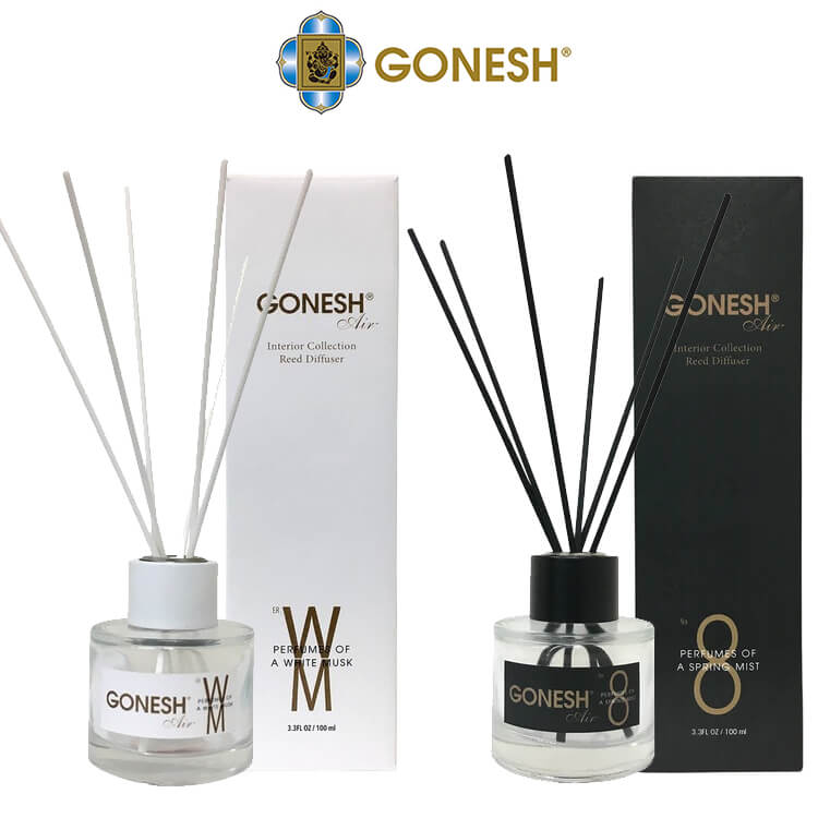 GONESH ガーネッシュ ディフューザー リードディフューザー スティック ガラスボトル no.8 ホワイトムスク 芳香剤 ルームフグランス 部屋芳香剤