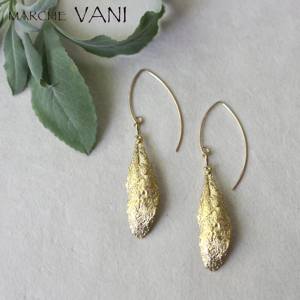 VANI ピアス 一対 sage ゴールド ヴァニ ヨガ アクセサリー ハンドメイド 手作り 母の日 プレゼント 母の日ギフト