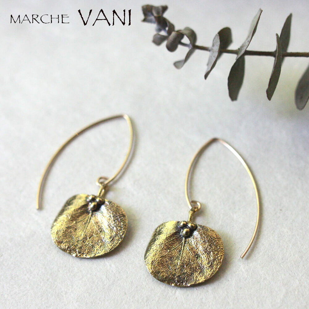 VANI ピアス 一対 eucalyptus brass 真鍮 ヴァニ ヨガ アクセサリー ハンドメイド 手作り 母の日 プレゼント 母の日ギフト