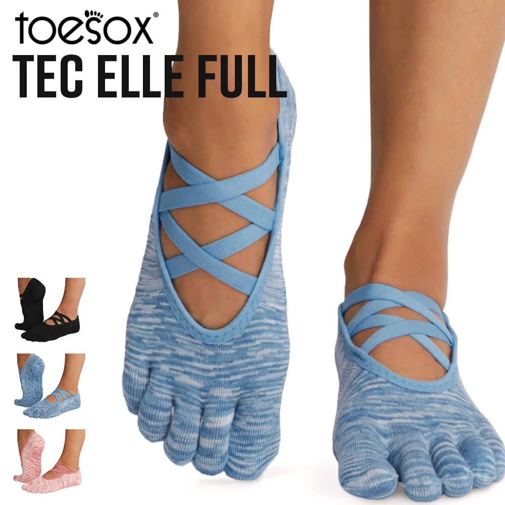 toesox トゥソックス 靴下 日本正規品 吸汗 速乾 Tec FULL-TOE-ELLE グリップソックス Sサイズ Mサイズ ヨガ 靴下 滑り止め付き つま先あり 五本指ソックス レディース くつぶし 日本正規代理…