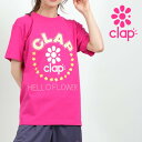 クラップ フィットネス ウェア clap フィットネスウェア レディース Tシャツ 半袖 クラップ CLAP FLOWER TEE ロゴ フラワー Tシャツ 新作